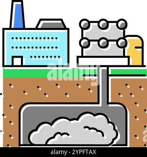 Sequestration Carbon Farbe Symbol Vektor Illustration Stock Vektor