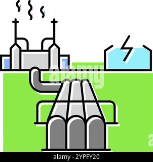 Energieeffizienz geothermische Farbsymbolvektorillustration Stock Vektor