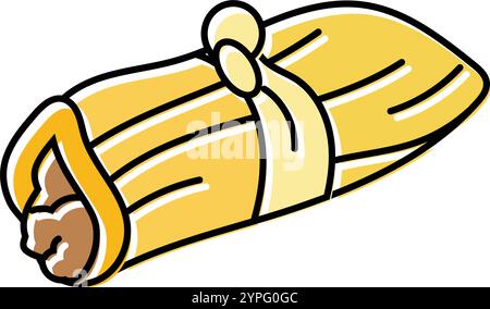 Tamale mexikanische Küche Farbe Symbol Vektor Illustration Stock Vektor