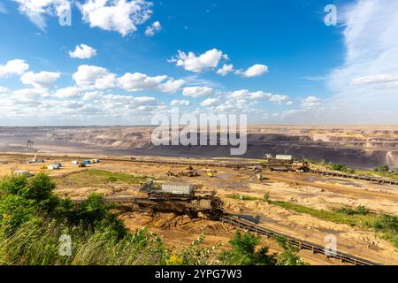 Der Blick auf den Tagebau Garzweiler, ein Tagebau in Deutschland Stockfoto