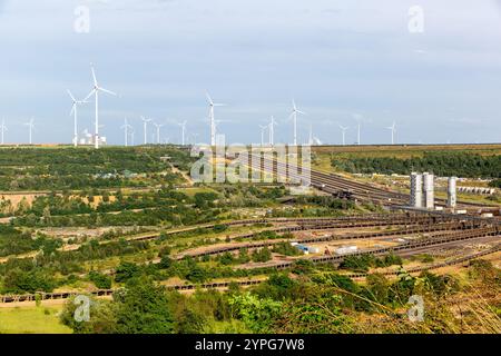 Der Blick auf den Tagebau Garzweiler, ein Tagebau in Deutschland Stockfoto