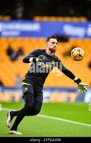 30. November 2024; Molineux Stadium, Wolverhampton, West Midlands, England; Premier League Football, Wolverhampton Wanderers gegen Bournemouth; Jose Sa of Wolves während des Aufwärmens vor dem Spiel Stockfoto