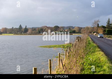 Marlow, Buckinghamshire, Großbritannien. 30. November 2024. Überflutete Felder in Marlow. Ein Hochwasseralarm für die Themse bei Marlow in Buckinghamshire ist vorhanden. Quelle: Maureen McLean/Alamy Live News Stockfoto