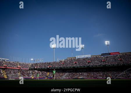 Barcelona, Spanien. November 2024 30. Allgemeiner Blick auf das Stadion während eines La Liga EA Sports Spiels zwischen dem FC Barcelona und UD Las Palmas im Estadi Olimpic Lluís Companys in Barcelona, Barcelona, Spanien, am 30 2024. November. Foto: Felipe Mondino/SIPA USA Credit: SIPA USA/Alamy Live News Stockfoto