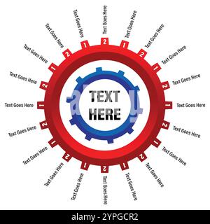 Zahnräder – Infografik – Zahnradsymbole mit Text Stock Vektor