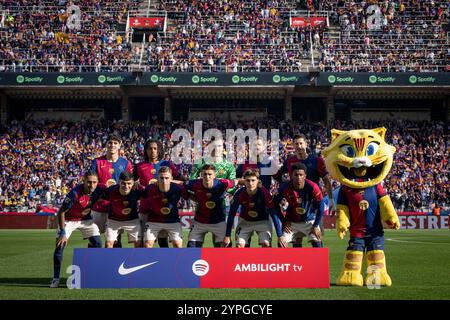 Barcelona, Spanien. November 2024 30. Der FC Barcelona trat am 30 2024. November bei einem La Liga EA Sports Spiel zwischen dem FC Barcelona und UD Las Palmas bei Estadi Olimpic Lluís Companys in Barcelona, Spanien, an. Foto: Felipe Mondino/SIPA USA Credit: SIPA USA/Alamy Live News Stockfoto