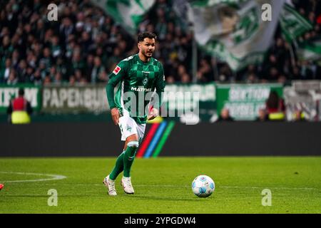 , DE, SV Werder Bremen vs. VfB Stuttgart, Fußball, Bundesliga, Spieltag 12, Saison 2024/2025, 30.11.2024 DFL-VORSCHRIFTEN VERBIETEN DIE VERWENDUNG VON FOTOGRAFIEN ALS BILDSEQUENZEN UND/ODER QUASI-VIDEO Foto: Eibner-Pressefoto/Max Vincen Stockfoto