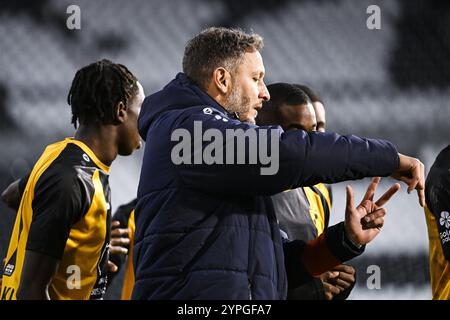 Brüssel, Belgien November 2024 30. Lierses Cheftrainer Christophe Gregoire wurde während eines Fußballspiels zwischen RSCA Futures (U21) und Lierse SK am Samstag, den 30. November 2024 in Brüssel am 13. Tag der zweiten Liga der Challenger Pro League 2024-2025 in der belgischen Meisterschaft gezeigt. BELGA FOTO TOM GOYVAERTS Credit: Belga Nachrichtenagentur/Alamy Live News Stockfoto