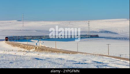 Ankara-Kars (Dieselzug) Eastern Express Zugwagen Details, Türkiye Stockfoto