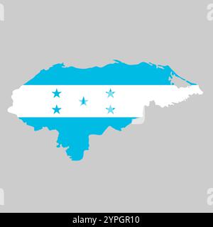 Honduras Umriss der Karte auf dem Hintergrund der Nationalflagge Stock Vektor