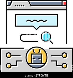 Natürliche Sprachverarbeitung nlp seo Farbe Symbol Vektor Illustration Stock Vektor