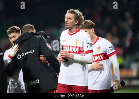 Schlussapplaus, Nick WOLTEMADE S Fussball 1. Bundesliga, 12. Spieltag, SV Werder Bremen HB - VfB Stuttgart S 2-2 am 09.11.2024 in Bremen/Deutschland. DFL-Vorschriften verbieten die Verwendung von Fotografien als Bildsequenzen und/oder Quasi-Video *** Schlussapplaus, Nick WOLTEMADE S Fußball 1 Bundesliga, Spieltag 12, SV Werder Bremen HB VfB Stuttgart S 2 2 am 09 11 2024 in Bremen Deutschland die DFL-Vorschriften verbieten die Verwendung von Fotografien als Bildsequenzen und/oder Quasi-Video Stockfoto