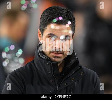 London, Großbritannien. November 2024 30. West Ham Utd gegen Arsenal - Premier League - London Stadium. Arsenal-Manager Mikel Arteta im Londoner Stadion. Bildnachweis: Mark Pain / Alamy Live News Stockfoto