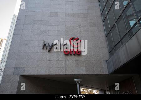 Hydro One Networks-Schild auf der Bay Street im Zentrum von Toronto, Ontario, Kanada Stockfoto