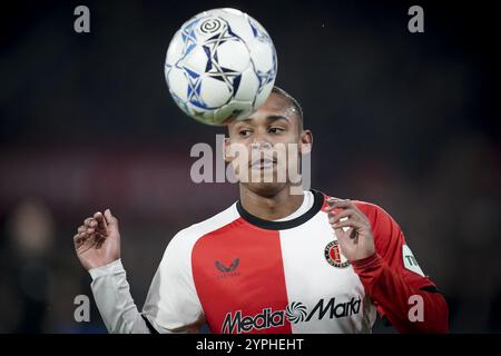 Rotterdam, Nederland. November 2024 30. ROTTERDAM, 30-11-2024, Stadion de Kuip, Saison 2024/2025, niederländischer Eredivisie Football. Spiel zwischen Feyenoord und Fortuna Sittard, Feyenoord Spieler Igor Paixao Credit: Pro Shots/Alamy Live News Stockfoto