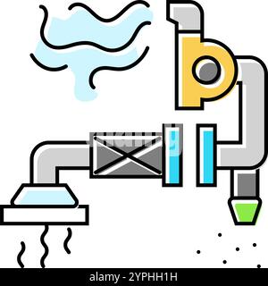 Vektorgrafik des Symbols für die Entlüftung der Auspuffanlage Stock Vektor