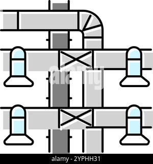 Vektorgrafik der Lüftungskanäle in Farbe Stock Vektor