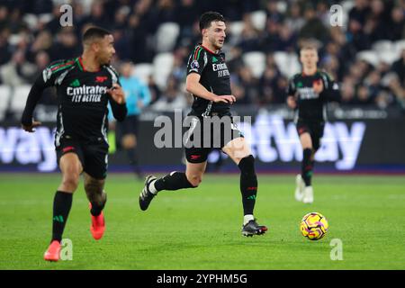 LONDON, Großbritannien - 30. November 2024: Declan Rice of Arsenal im Spiel der Premier League zwischen West Ham United und Arsenal FC im London Stadium (Credit: Craig Mercer/Alamy Live News) Stockfoto
