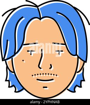 Frau Avatar Otaku Farbe Symbol Vektor Illustration Stock Vektor