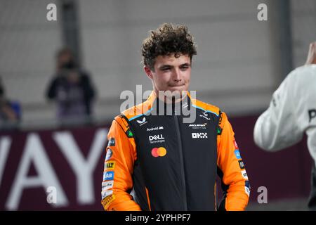 Lando Norris (GBR) - McLaren Formel-1-Team - McLaren MCL38 - Mercedes&#XA;30.11.2024, Lusail International Circuit, Doha, Formel 1 Qatar Airways Qatar Grand Prix 2024&#XA; Stockfoto