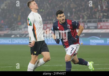 Bologna, Italien. November 2024 30. Während der italienischen Enilive Serie, Einem Fußballspiel zwischen Bologna f.c. und Venezia im DallÕAra-Stadion in Bologna, Norditalien, Samstag, 30. November, 2024. Sport - Fußball - (Foto Michele Nucci Credit: LaPresse/Alamy Live News Stockfoto