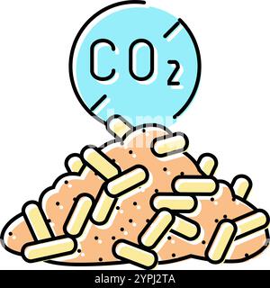 Carbon neutrale Holz Pellets Farbe Symbol Vektor Illustration Stock Vektor