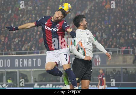 Bologna, Italien. November 2024 30. Bolognas Riccardo Orsolini während des italienischen Fußballspiels Enilive Serie A zwischen Bologna f.c. und Venezia im DallÕAra-Stadion in Bologna, Norditalien, Samstag, 30. November, 2024. Sport - Fußball - (Foto Michele Nucci Credit: LaPresse/Alamy Live News Stockfoto