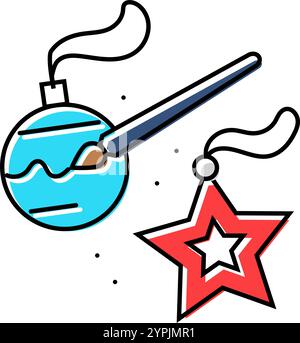 diy Feiertagsdekorationen Farbe Symbol Vektor Illustration Stock Vektor