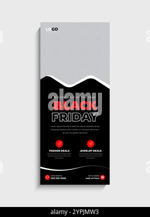 Black Friday Sale Roll-Up Banner oder Standmotiv Stock Vektor