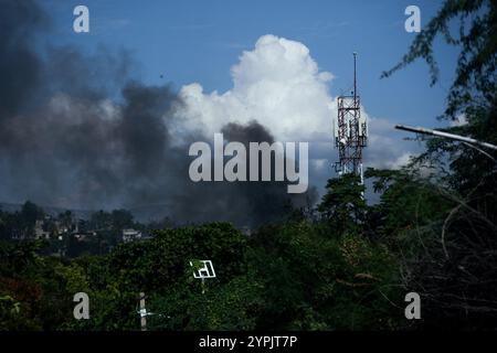 Port-au-Prince, Port-au-Prince, Haiti. November 2024 30. Haiti, haitianische Polizei und MSS, Operation gegen bewaffnete Banden. (Credit Image: © Patrice Noel/ZUMA Press Wire) NUR REDAKTIONELLE VERWENDUNG! Nicht für kommerzielle ZWECKE! Stockfoto