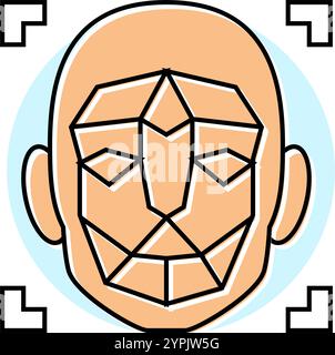 3D Gesichtsdarstellung Farbe Symbol Vektor Illustration Stock Vektor