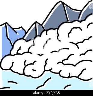 Lawinenwetter natürliche Phänomene Farbe Icon Vektor Illustration Stock Vektor