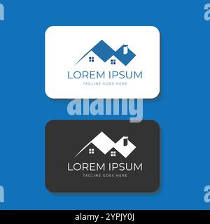 Blaues Dachhaus für Immobilien Immobilien Bau Logo Design Vektor Stock Vektor
