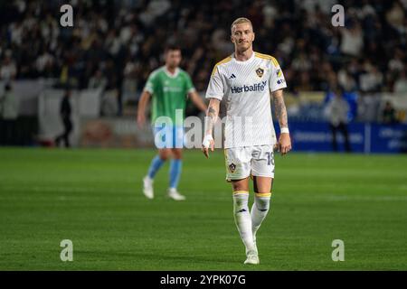 Los Angeles, USA. November 2024 30. Fußball, Major League Soccer, Western Conference Final, Los Angeles Galaxy - Seattle Sounders FC: Der ehemalige Nationalspieler Marco Reus reagiert. Quelle: Maximilian Haupt/dpa/Alamy Live News Stockfoto