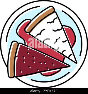 Käsekuchen rohe Foodist Farbe Symbol Vektor Illustration Stock Vektor