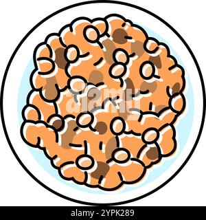 Granola roh Foodist Farbe Symbol Vektor Illustration Stock Vektor