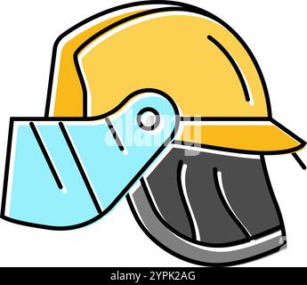 Feuerwehrhelm Wildbrand Katastrophe Farbe Symbol Vektor Illustration Stock Vektor