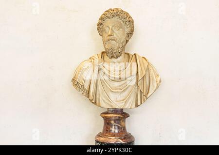 Florenz, Italien, 4. Januar 2024: Büste von Marcus Aurelius Stockfoto