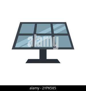 Ein Sonnenkollektor auf einem Stand, der erneuerbare Energien und Nachhaltigkeit symbolisiert. Ideal für umweltfreundliche Energie, Umwelt und Technologie Stock Vektor
