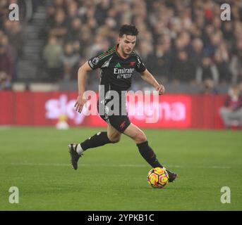 London, Großbritannien. November 2024 30. Declan Rice (A) beim Spiel West Ham United gegen Arsenal EPL im London Stadium, London, UK am 30. November 2024. Quelle: Paul Marriott/Alamy Live News Stockfoto