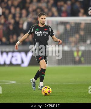 London, Großbritannien. November 2024 30. Jorginho (A) beim Spiel West Ham United gegen Arsenal EPL im London Stadium, London, UK am 30. November 2024. Quelle: Paul Marriott/Alamy Live News Stockfoto