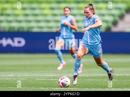 Melbourne, Australien. November 2024 30. Die Leticia McKenna aus Melbourne City wurde im AAMI Park beim 5. Runde der Frauen in der A-League 2024/25 zwischen Melbourne City FC und Western Sydney Wanderers FC in Aktion gesehen. Endresultate; Melbourne City FC 2-0 Western Sydney Wanderers FC. Quelle: SOPA Images Limited/Alamy Live News Stockfoto