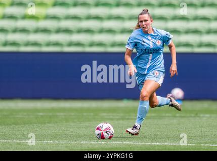 Melbourne, Australien. November 2024 30. Die Leticia McKenna aus Melbourne City wurde im AAMI Park beim 5. Runde der Frauen in der A-League 2024/25 zwischen Melbourne City FC und Western Sydney Wanderers FC in Aktion gesehen. Endresultate; Melbourne City FC 2-0 Western Sydney Wanderers FC. Quelle: SOPA Images Limited/Alamy Live News Stockfoto