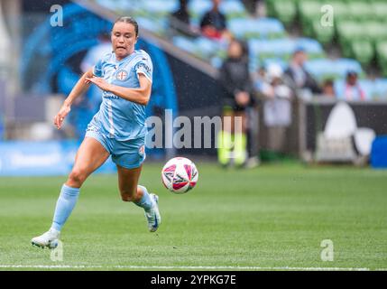 Melbourne, Australien. November 2024 30. Bryleeh Henry in Melbourne City war 2024/25 im AAMI Park in der A-League im Spiel zwischen Melbourne City FC und Western Sydney Wanderers FC. Endresultate; Melbourne City FC 2-0 Western Sydney Wanderers FC. Quelle: SOPA Images Limited/Alamy Live News Stockfoto