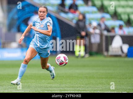 Melbourne, Australien. November 2024 30. Bryleeh Henry in Melbourne City war 2024/25 im AAMI Park in der A-League im Spiel zwischen Melbourne City FC und Western Sydney Wanderers FC. Endresultate; Melbourne City FC 2-0 Western Sydney Wanderers FC. (Foto: Olivier Rachon/SOPA Images/SIPA USA) Credit: SIPA USA/Alamy Live News Stockfoto