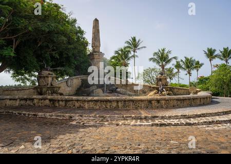 Altos de Chavon Wasserfall, eine Touristenattraktion, Nachbildung eines alten mediterranen Dorfes in La Romana in der Nähe des Chavon Flusses, Karibik Reise Stockfoto