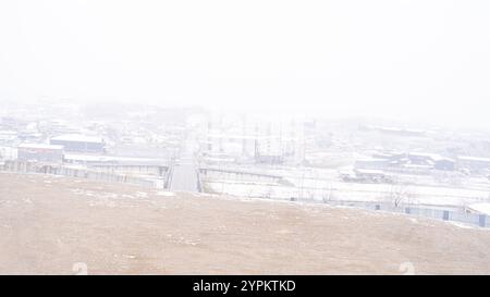 Wintersaison südkoreas, Schnee und Fop Stockfoto