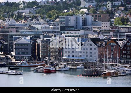 Blick auf die norwegische Stadt Tromso Stockfoto