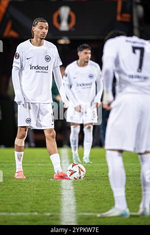 Herning, Dänemark. November 2024. Hugo Ekitike (11) von Eintracht Frankfurt wurde während des Spiels der UEFA Europa League zwischen dem FC Midtjylland und Eintracht Frankfurt in der MCH Arena in Herning gesehen. Stockfoto
