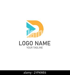 Logo, das aus einem abstrakten Vektortext mit dem Buchstaben D besteht Stock Vektor